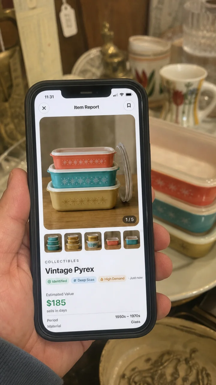 Vintage Pyrex Set found and appraised at $185 with Value Scout